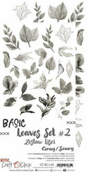 Craft O'clock paperipakkaus Basic Leaves Set 2, Grey