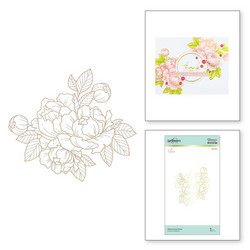 Spellbinders Glimmer Hot Foil -kuviolevy Glimmering Peony