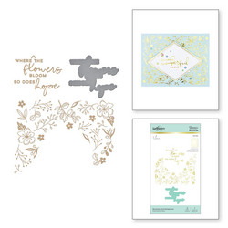 Spellbinders Glimmer Hot Foil -kuviolevy Blooming Floral Background + stanssisetti