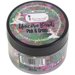 Dress My Craft Unicorn Beads -koristeet, Pink & Green