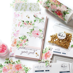 Pinkfresh Studio washi-teippi Hydrangea and Rose