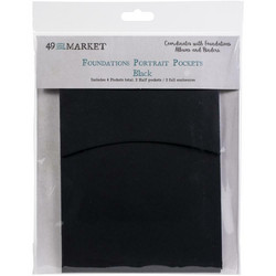 49 and Market Foundations Portrait Pockets -taskut, 4 kpl, musta