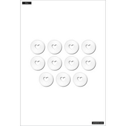 Mambi Happy Planner metallirenkaat, medium, sävy White