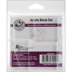 Crafter's Companion Clear Acrylic Blocks -akryylipalikat, 5 kpl