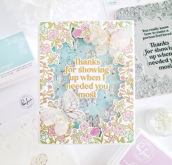 Pinkfresh Studio leimasin Happy Blooms Frame