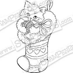 Stampendous leimasin Kitten Stocking