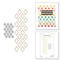 Spellbinders Glimmer Hot Foil -kuviolevy Diamonds + stanssi