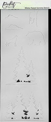 Picket Fence sapluuna Slimline Winter Forest Scenery
