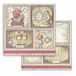Stamperia Alice skräppipaperi 4 Cards