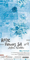 Craft O'clock paperipakkaus Basic Flowers Set 9, Blue