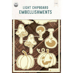P13 Light Chipboard -koristeet Happy Halloween