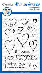 Whimsy Stamps FaDoodle Hearts -leimasinsetti