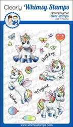 Whimsy Stamps Unicorn Wishes -leimasinsetti