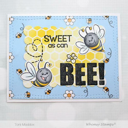 Whimsy Stamps Hap-Bee Birthday -leimasinsetti