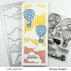 Whimsy Stamps Slimline Clouds -stanssisetti