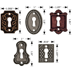 Tim Holtz Idea-Ology Metal Adornments -koristeet Keyholes W/Brad