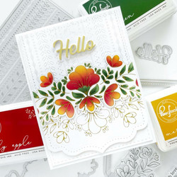 Pinkfresh Studio sapluunasetti Charming Floral Border, A2