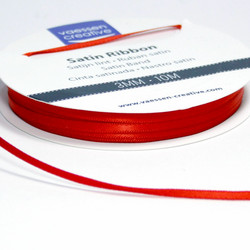 Vaessen Creative satiininauha, 3 mm, punainen