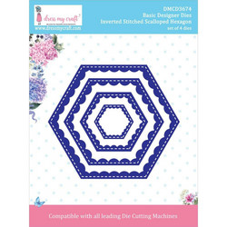 Dress My Craft stanssisetti Inverted Stitched Scalloped Hexagon