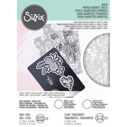 Sizzix Printed Magnetic Sheets -magneettilevyt sekä säilytystaskut, 3 kpl