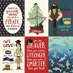 Echo Park Pirate Tales skräppipaperi 4x6 Journaling Cards
