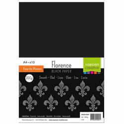 Florence Keep the Moment -paperi, sileä, A4, 10 kpl, musta, 300 g