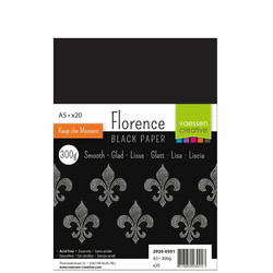 Florence Keep the Moment -paperi, sileä, A5, 20 kpl, musta, 300 g