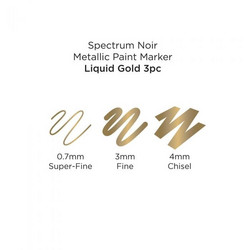 Spectrum Noir Metallic Paint Markers -tussit, sävy Liquid Gold