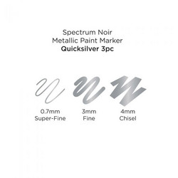 Spectrum Noir Metallic Paint Markers -tussit, sävy Quicksilver