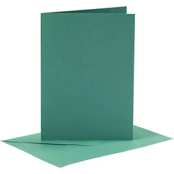 Korttipohjat ja Kirjekuoret, A6, vihreä, 6kpl