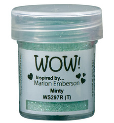 Wow! Embossing Glitters -kohojauhe, sävy Minty by Marion Emberson (R,T)