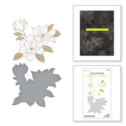 Spellbinders Glimmer Hot Foil -kuviolevy ja stanssi Magnolia Glimmer Blooms