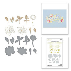 Spellbinders Glimmer Hot Foil -kuviolevy ja stanssi Magnolia Bouquet