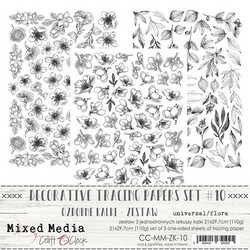 Craft O'clock Mixed Media Universal, Flora -kuultopaperit