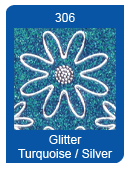 Ääriviivatarra, Numerot, glitterturkoosi