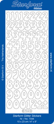 Ääriviivatarra, Numerot, glittervihreä