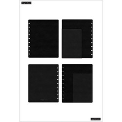 Mambi Happy Planner Deluxe Snap-In Cover -kannet, Midnight Black