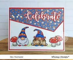Whimsy Stamps Gnomies -leimasinsetti