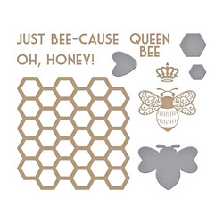 Spellbinders Glimmer Hot Foil -kuviolevy -ja stanssisetti Just Bee-cause