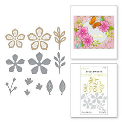 Spellbinders Glimmer Hot Foil -kuviolevy -ja stanssisetti Glimmer Edge Flowers