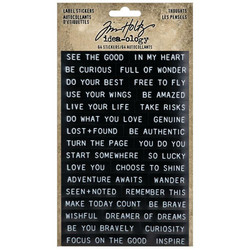Tim Holtz Idea-ology Label -tarrat Thoughts