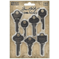Tim Holtz Idea-Ology Metal Adornments -koristeet Word Keys