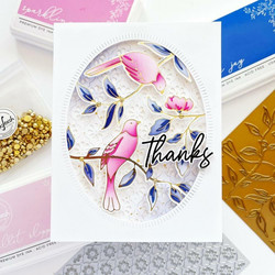 Pinkfresh Studio Hot Foil -kuviolevy Songbirds On Branches