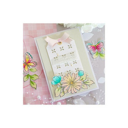 Pinkfresh Studio stanssi Floral Grid Cover Plate