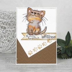 Woodware leimasin Fuzzie Friends, Kati The Kitten