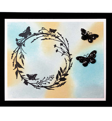 Studio Light leimasin Silhouette Butterfly Wreath