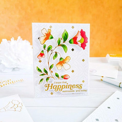 Pinkfresh Studio Hot Foil -kuviolevy Folk Floral Stem