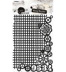 Studio Light Vintage Treasures -sapluuna Grid and Gears