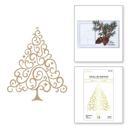 Spellbinders Glimmer Hot Foil -kuviolevy Flourished Tree