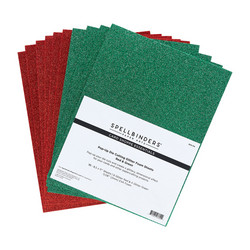 Spellbinders Pop-Up Die Cutting Glitter Foam Sheets Red & Green -softislevy